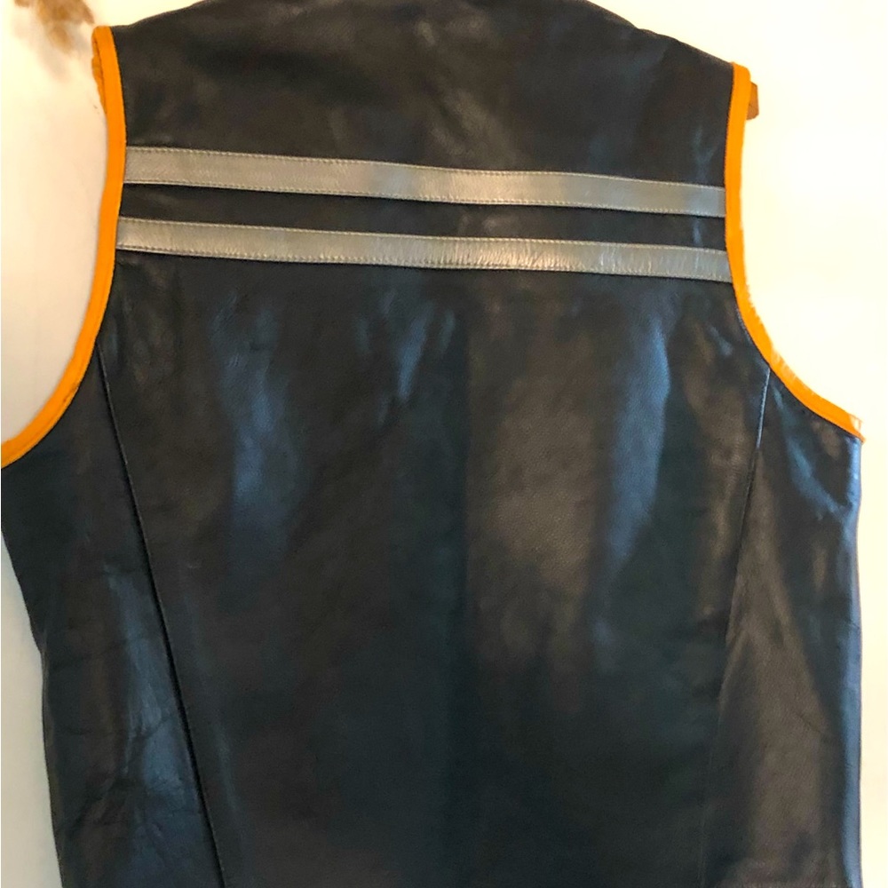 Biker sleeveless leather vest